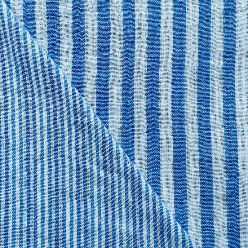 Yarn-Dyed Double Gauze 0 Off-White / Azure